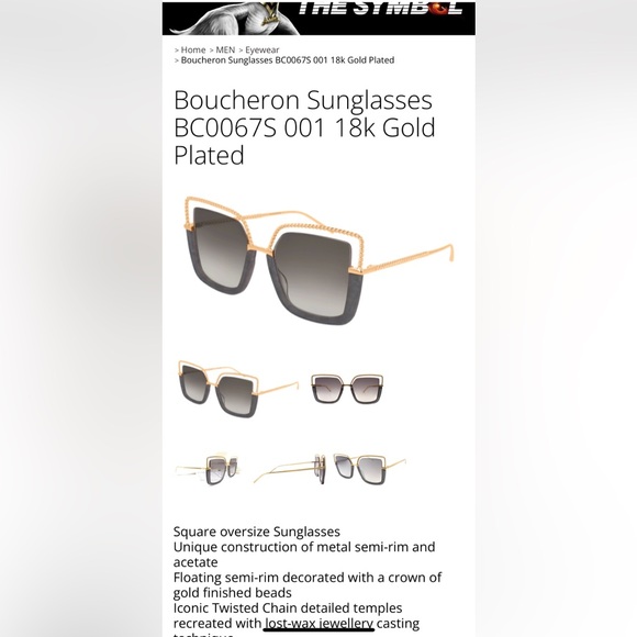 🏆Boucheron 18K Gold Plated BC0067S 003, size 53-20-135‼️ - Picture 5 of 15